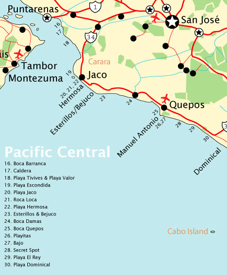 Jaco Map, Visit Jaco Costa Rica